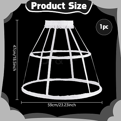 Polyester & Plastic Wire Skirt Hoop Petticoat for Wedding Dress Ball Gown DIY-WH0504-799A-1
