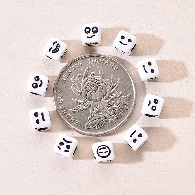 Craft White Acrylic Beads MACR-YW0001-13-1