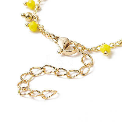 Glass Bead Charms Bracelet Making AJEW-JB01150-15-1