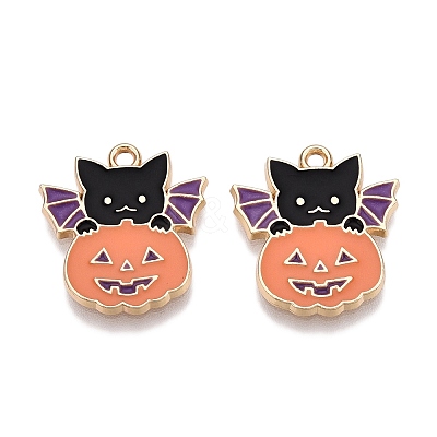 Halloween Theme Rack Plating Alloy Enamel Pendants ENAM-N056-362-1