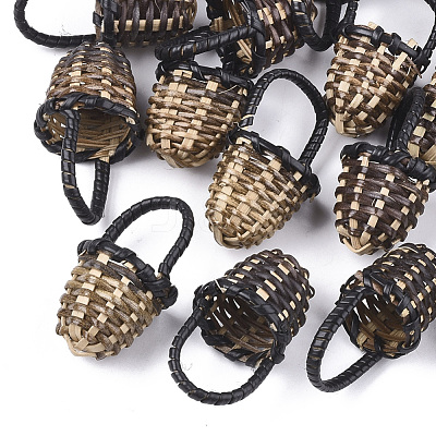 Handmade Reed Cane/Rattan Woven Pendants WOVE-T006-092B-1