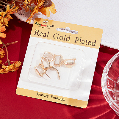 10Pcs Brass Hoop Earrings Findings FIND-BBC0002-17-1