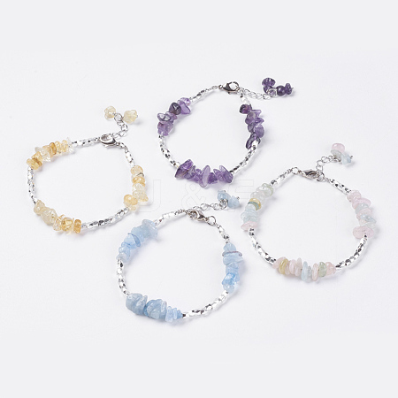 Natural Gemstone Bead Bracelets BJEW-JB03569-1