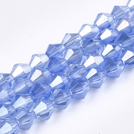 Electroplate Glass Beads Strands EGLA-Q118-6mm-B04-1
