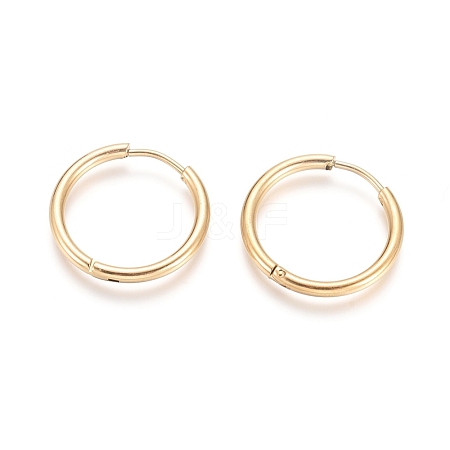 Ion Plating(IP) 304 Stainless Steel Huggie Hoop Earrings X-EJEW-F111A-20mm-G-1