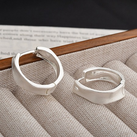 Brass Hoop Earrings for Women EJEW-U055-07S-1