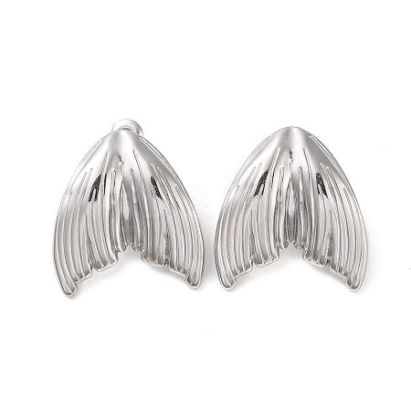 Non-Tarnish Mermaid Tail 304 Stainless Steel Stud Earrings for Women EJEW-L272-004P-1