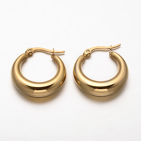 Ring 304 Stainless Steel Hoop Earrings EJEW-O032-13-1