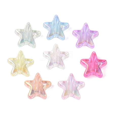 UV Plating Transparent Acrylic Beads OACR-Q204-07-1