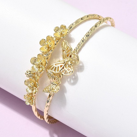 Brass Cuff Bangles BJEW-F526-03G-1
