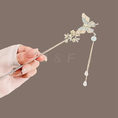 Alloy Enamel Hair Sticks for Women Girl PW-WG49782-01-1