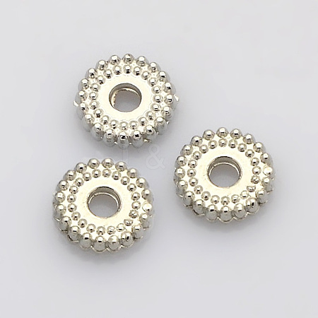 Disc Plating Zinc Alloy Spacer Beads PALLOY-N0101-07P-1
