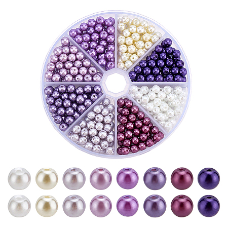 Pearlized Glass Pearl Round Beads HY-HY0001-10-1