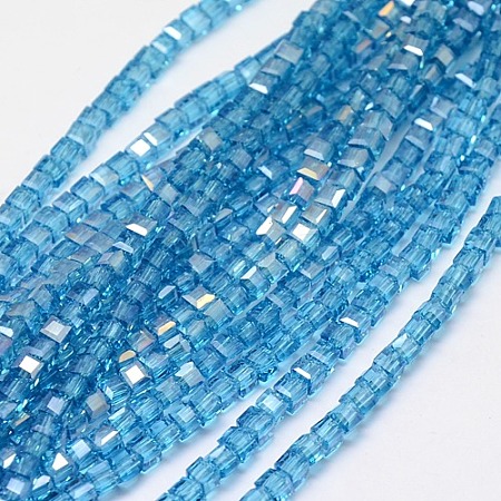 Electroplate Glass Bead Strands EGLA-J028-4x4mm-AB08-1