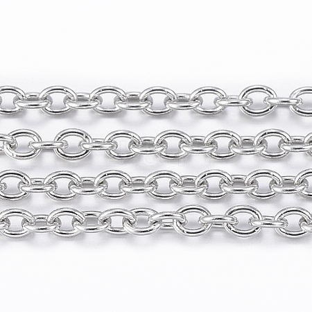 Non-Tarnish 3.28 Feet 304 Stainless Steel Cable Chains X-CHS-H009-06P-1