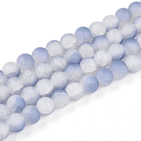 Crackle Glass Beads Strands GLAA-N009-10mm-07-1