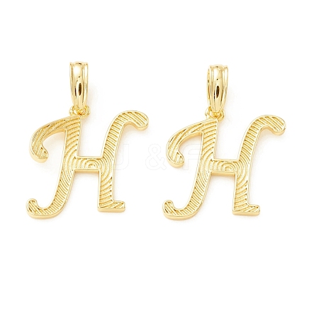 Rack Plating Eco-Friendly Brass Letter Pendants KK-K265-02G-H-1