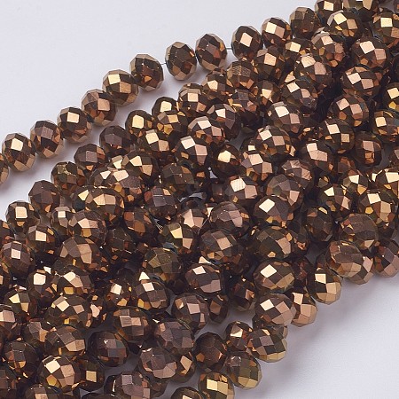Electroplate Glass Beads Strands LS-GR7X10MMY-C-1