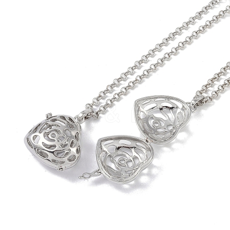 Brass Rhinestone Pendant Necklaces NJEW-G089-16E-P-1