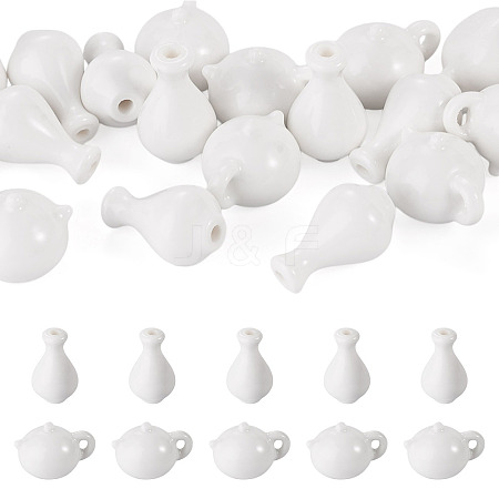 20Pcs 2 Styles Porcelain Miniature Ornaments DJEW-TA0001-53-1