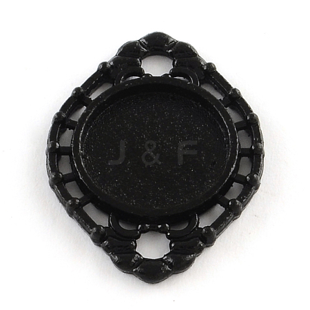 Oval Electrophoresis Alloy Flat Round Tray Cabochon Connector Settings PALLOY-Q304-67-NR-1