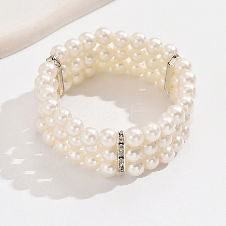 Elegant Three-Layer Plastic Imitation Pearl Bracelets JS4552-1