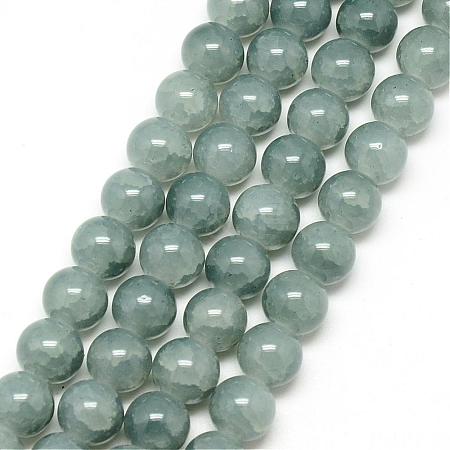Baking Paint Crackle Glass Bead Strands DGLA-Q023-8mm-YS34-1