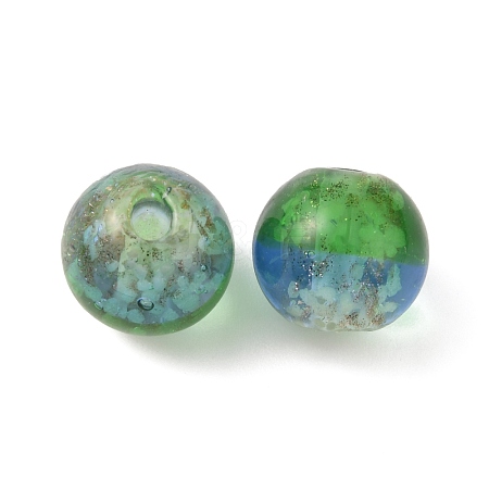 Handmade Gold Sand Lampwork Beads LAMP-WH0001-10D-1