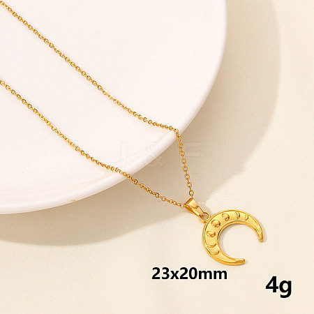 Stainless Steel Double Horn Pendant Necklaces LL9510-6-1