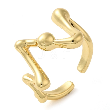 Brass Open Cuff Rings for Women RJEW-Z070-07G-03-1