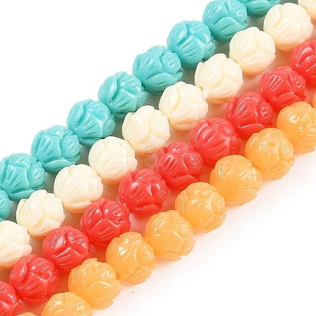 Synthetic Coral Carved Beads Strands CORA-C003-01-1