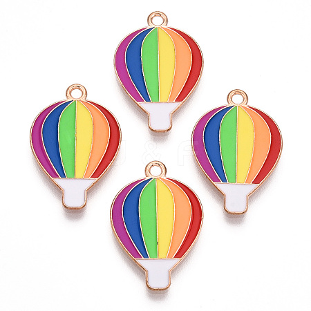 Rainbow Color Pride Alloy Enamel Pendants ENAM-K067-11-1