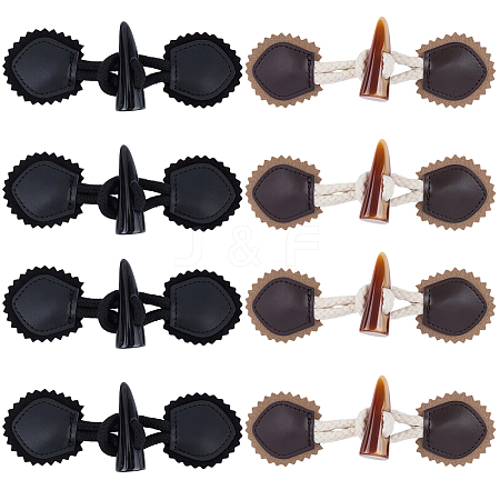 8 Pairs 2 Styles Resin Buttons BUTT-CL0001-09-1