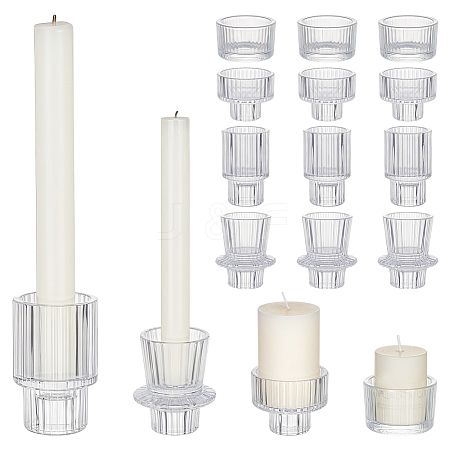 16Pcs 4 Styles Glass Candle Cups AJEW-HY0003-34-1