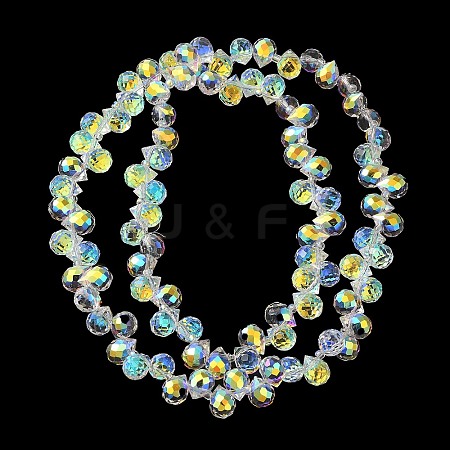 Electroplate Glass Beads Strands X-EGLA-D030-17T-1