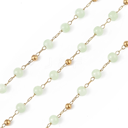 Dyed Natural Jade Round Beaded Chain CHS-C006-01E-1