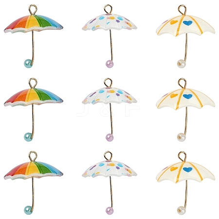 3Pcs 3 Colors Resin Pendants CRES-YW0002-77-1