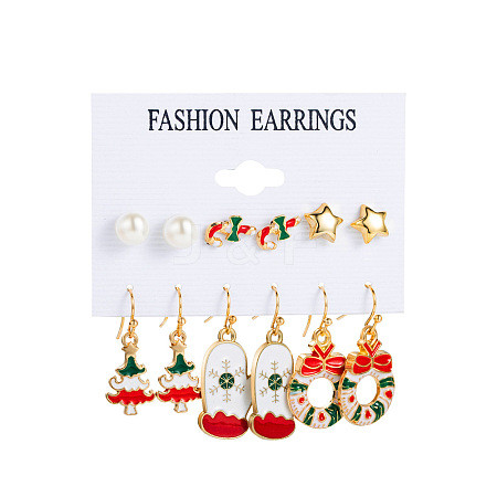 6 Pairs Alloy Enamel Earring Sets WG06580-06-1