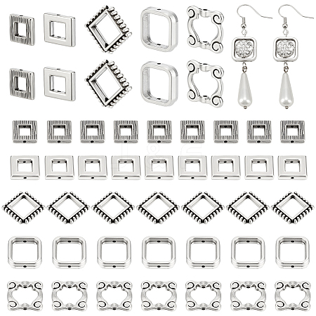 125Pcs 5 Styles Tibetan Style Alloy Bead Frame FIND-PH0026-71-1