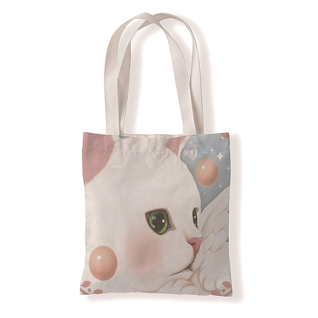 Cat Pattern Canvas Women's Tote Bags PW-WGA189E-16-1