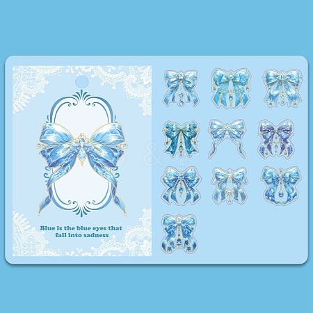 20Pcs Colorful Bow PET  Stickers PW-WG16C95-02-1