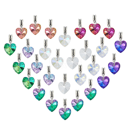27Pcs 9 Styles AB Color Glass European Dangle Charms PALLOY-AR00048-1