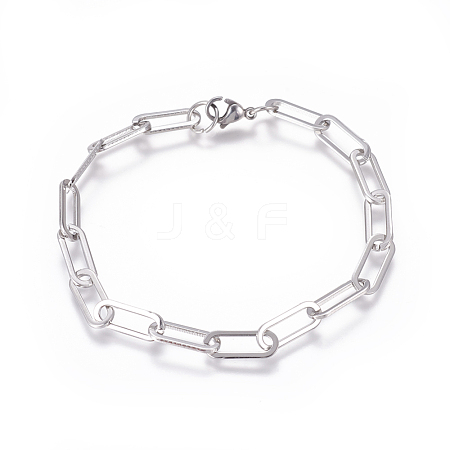 304 Stainless Steel Chain Bracelets BJEW-L160-001P-1
