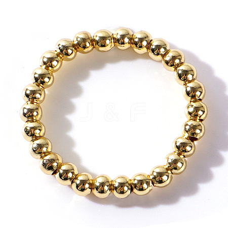 Handmade Unisex Vacation Travel Brass Round Bead Stretch Rings for Women Men ZG4851-1