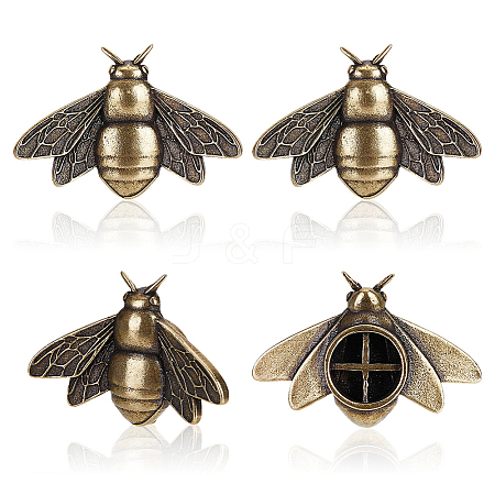 Brass Bees Display Decorations AJEW-WH0752-683-1