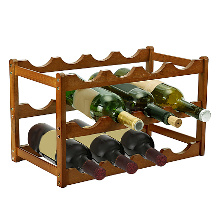 Wood Tabletop Wine Rack ODIS-WH0038-252B-1