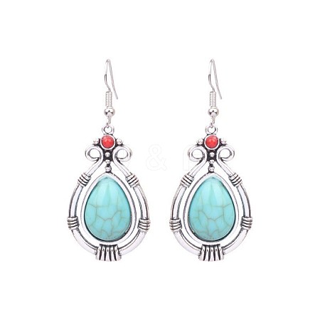 Bohemian Turquoise Earrings Geometric Alloy Vintage Statement Tassel Ear Jewelry ST5152635-1