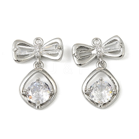 Brass Micro Pave Cubic Zirconia Pendants KK-C107-20B-P-1
