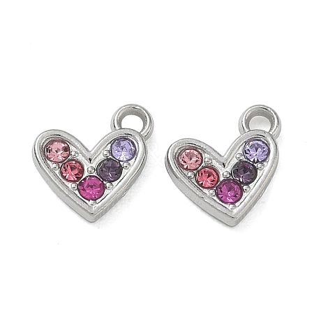 304 Stainless Steel Rhinestone Pendants SA-CBA49D2-09P-1