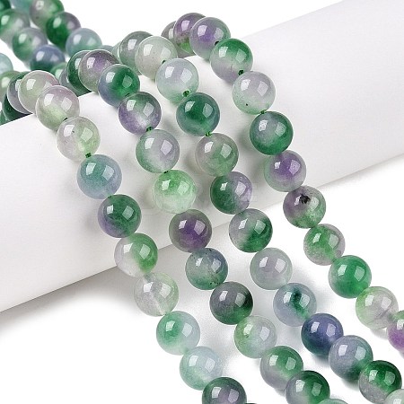 Dyed Natural White Jade Beads Strands G-T138-8mm-210-5-1